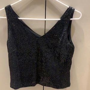 NWT Banana Republic sparkling black V Top
